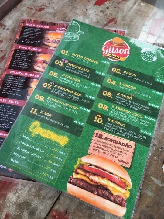 Cardápio Plastificado64167756555011122