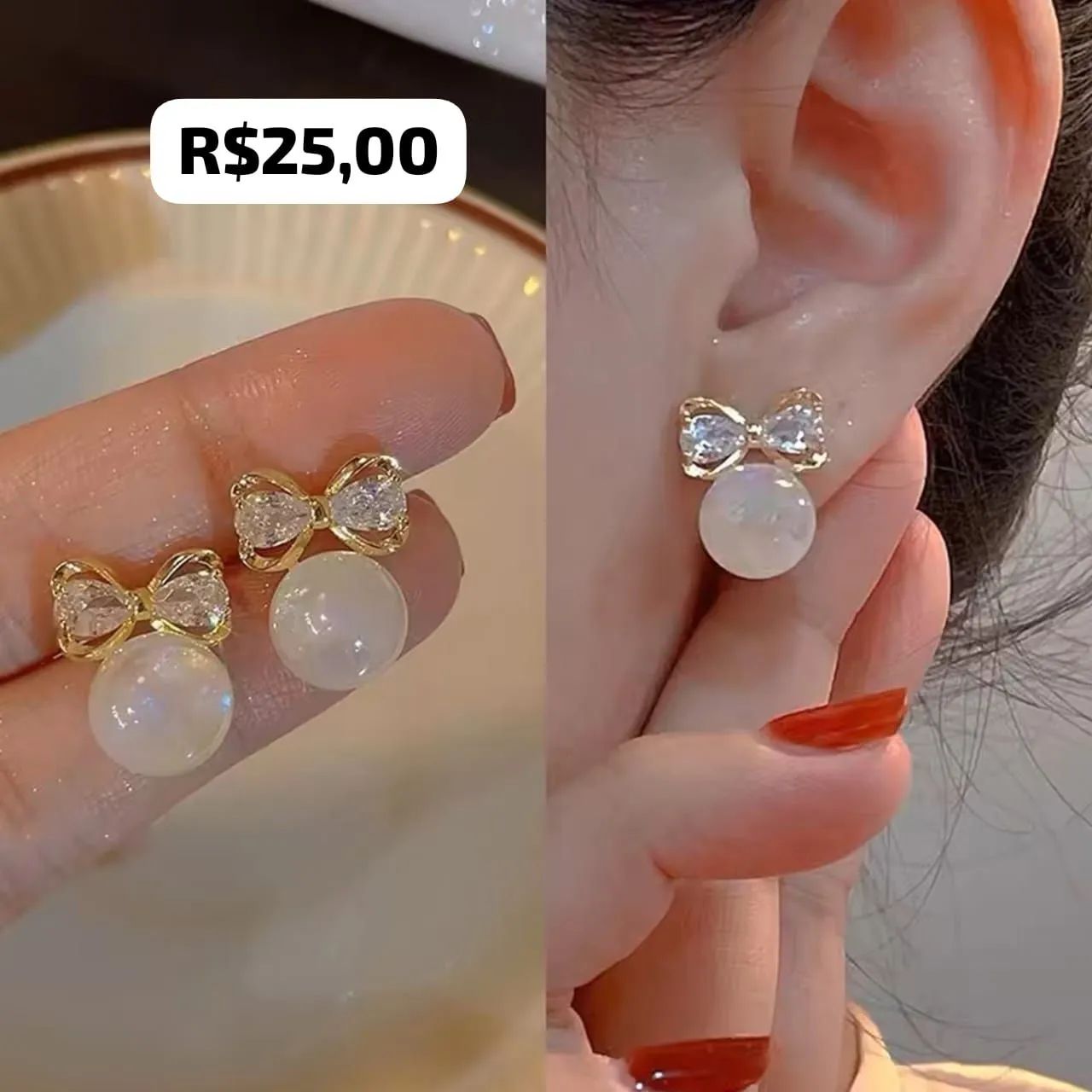 Brinco chique, lindo e sofisticado 