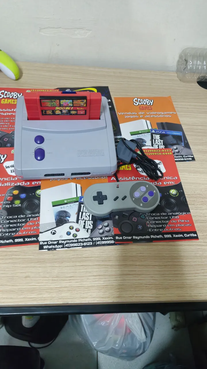 SUPER NINTENDO BABY SEMINOVO, COM 1 CONTROLE,1 FITA COM 900 JOGOS 