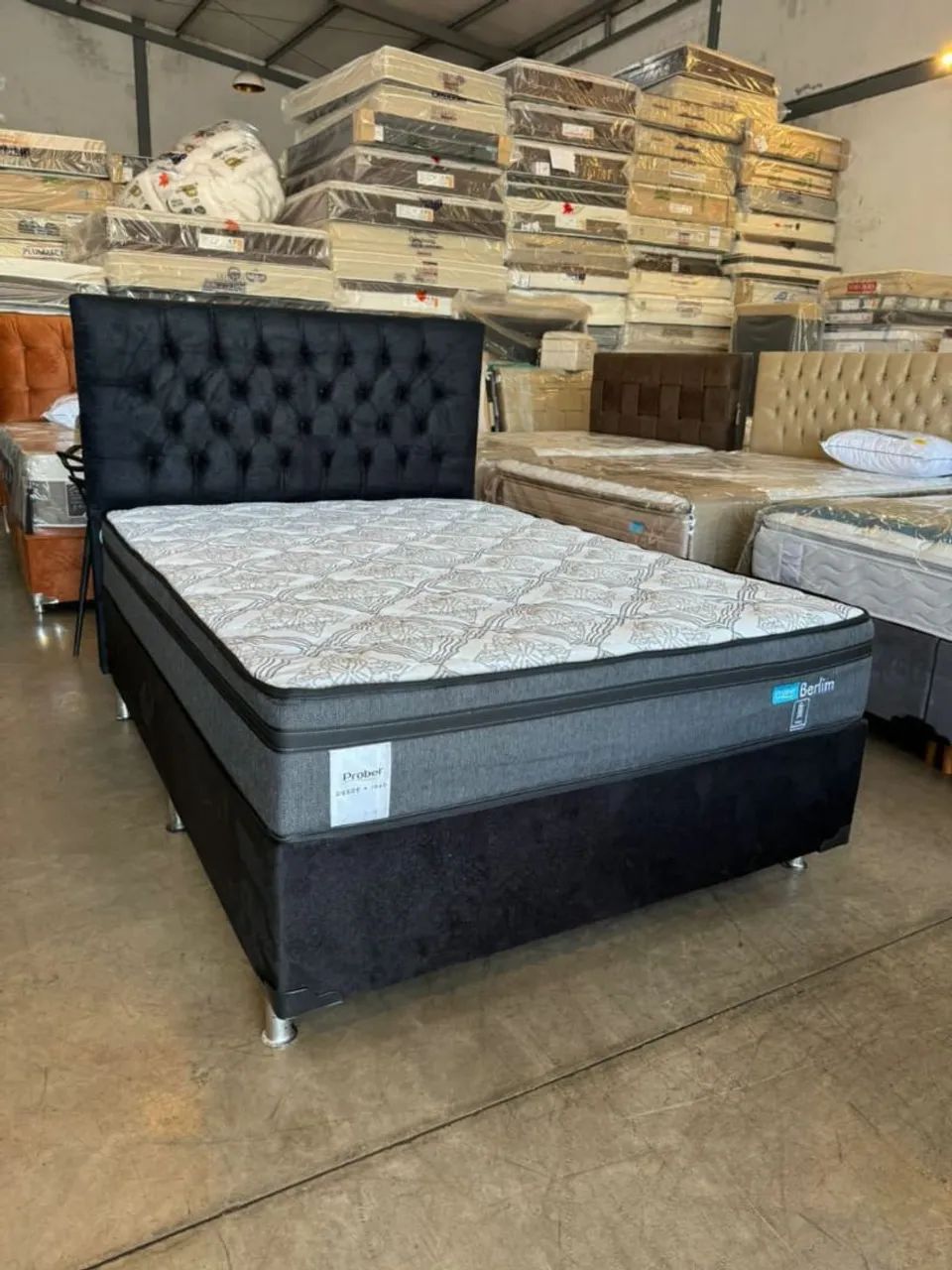Conjunto de cama probel com colchão Berlim e cabeceira