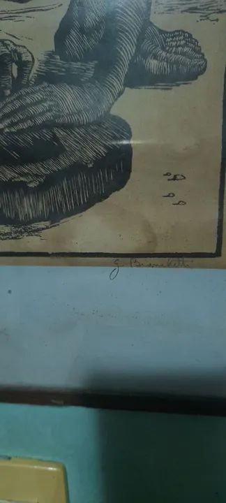 Glenio Bianchetti - Linoleogravura Afiando O Machado. - Foto 4