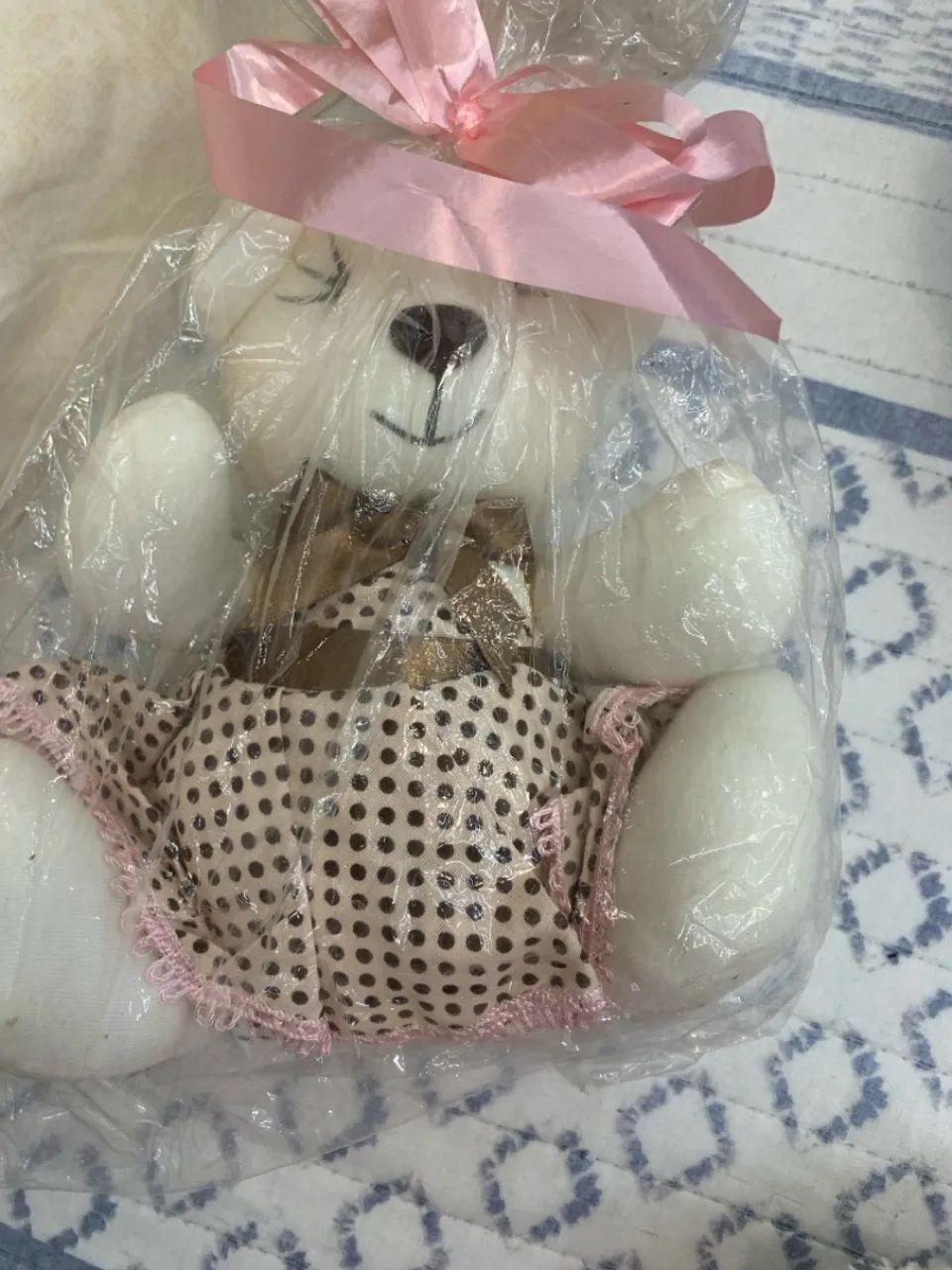 Urso de Pelúcia com Vestido de Bolinhas - Foto 2