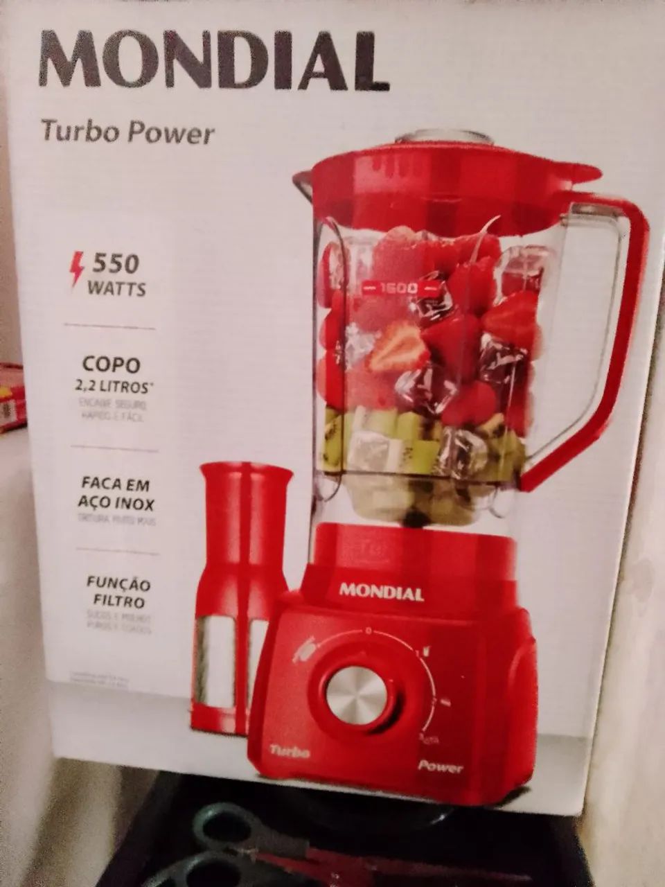 Liquidificador Mondial Turbo Power 550W - Novo!