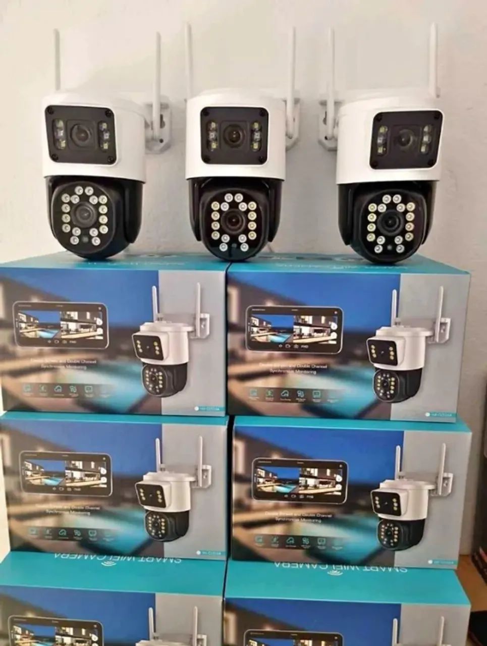 Câmera de Segurança Lente Dupla Wifi ip Prova D Água Externa Rotativa - Foto 2