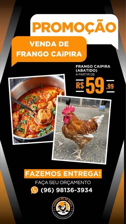 Frango Caipira Abatido - R$ 59,99