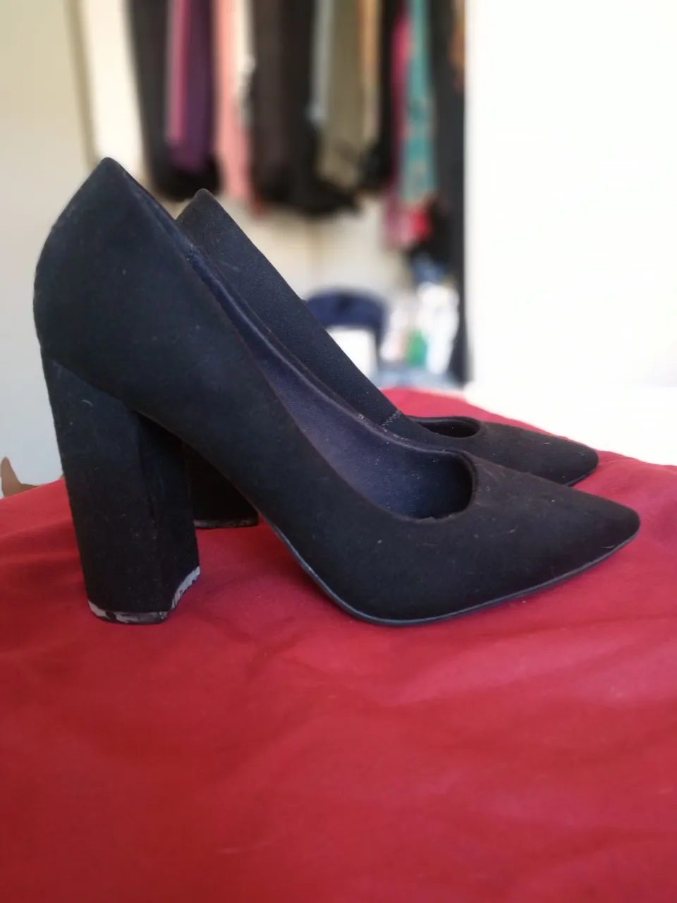 Scarpin Preto de Salto Bloco