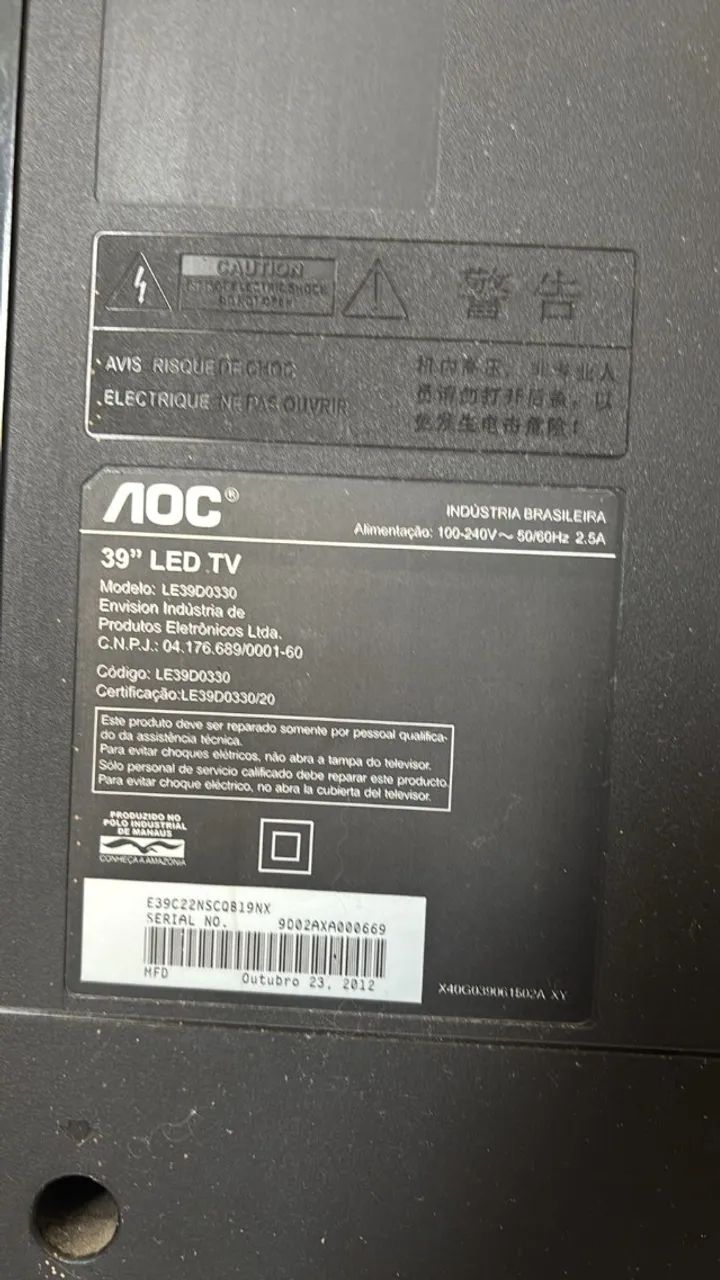 TV 39" Led AOC Espetacular! ! ! - Foto 5