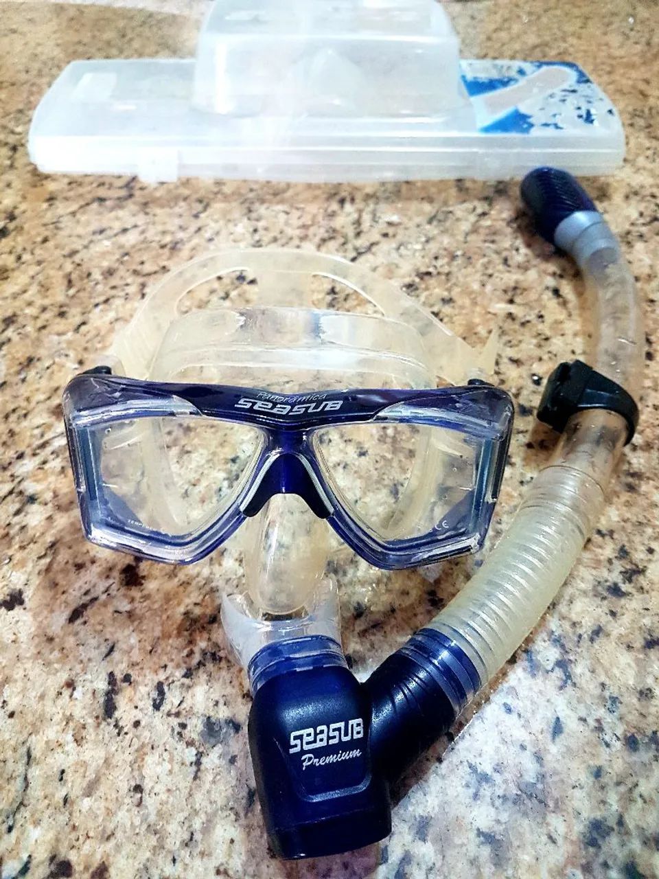 KIT MERGULHO DIAMANTE MÁSCARA +ESNORKEL- SEASUB PREMIUM 