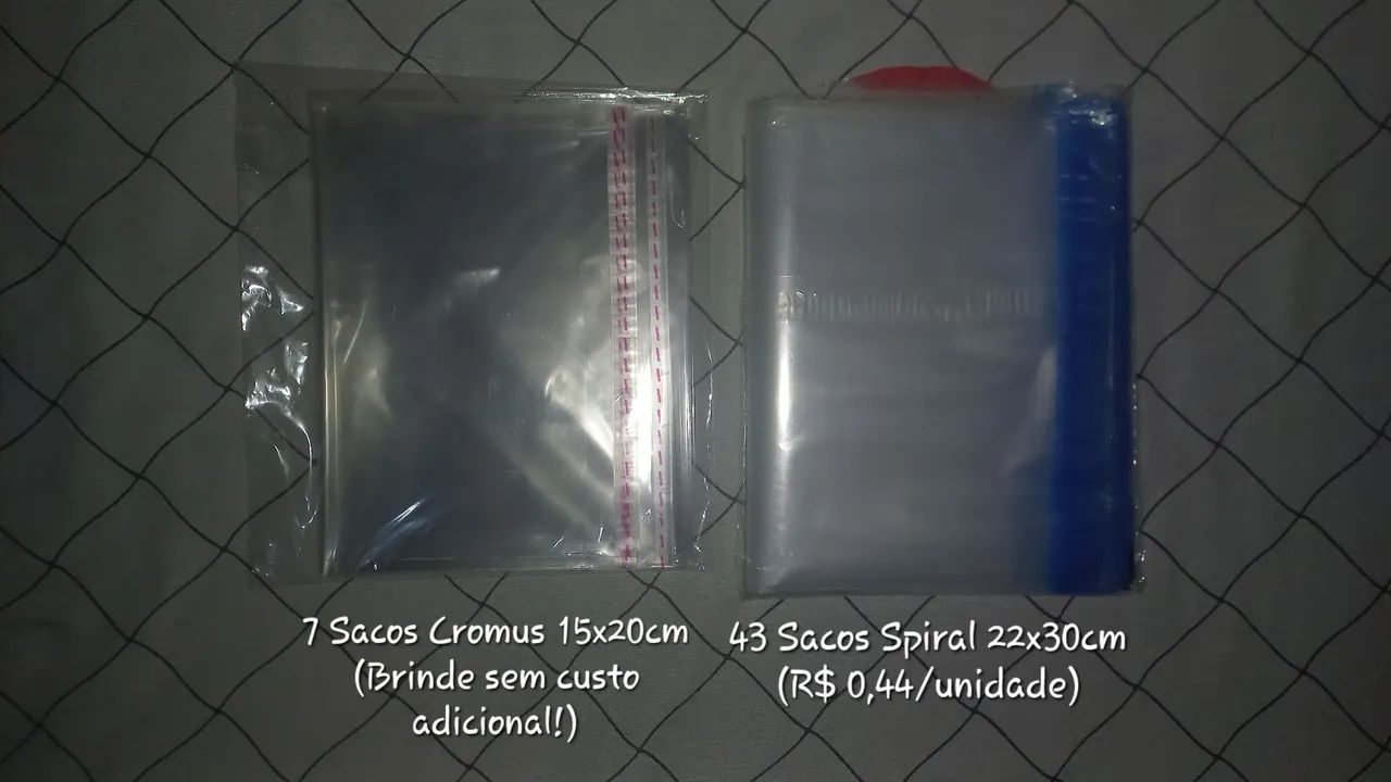 Sacos Adesivados Transparentes Spiral e Cromus (22x30cm e 15x20cm) - Livros, HQs, Mangás..