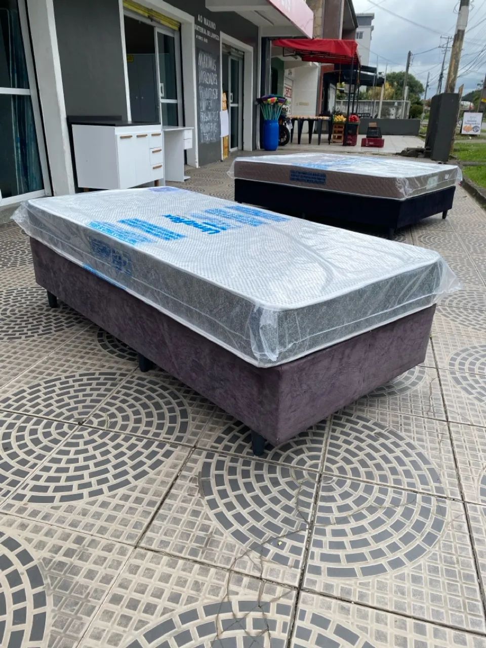 Conjunto box de solteiro mola ensacada novo  - Foto 3
