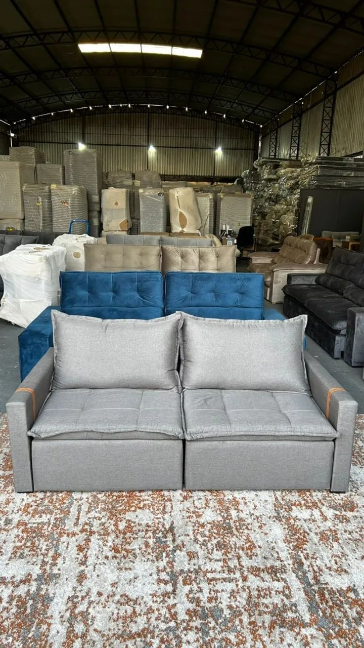 sofa retratil caixa zero em linho 