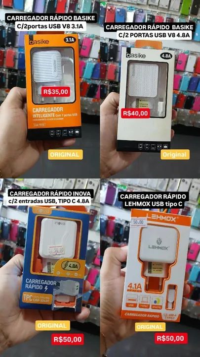 Carregador Rápido para Celular - Varias Marcas e Modelos - Foto 2