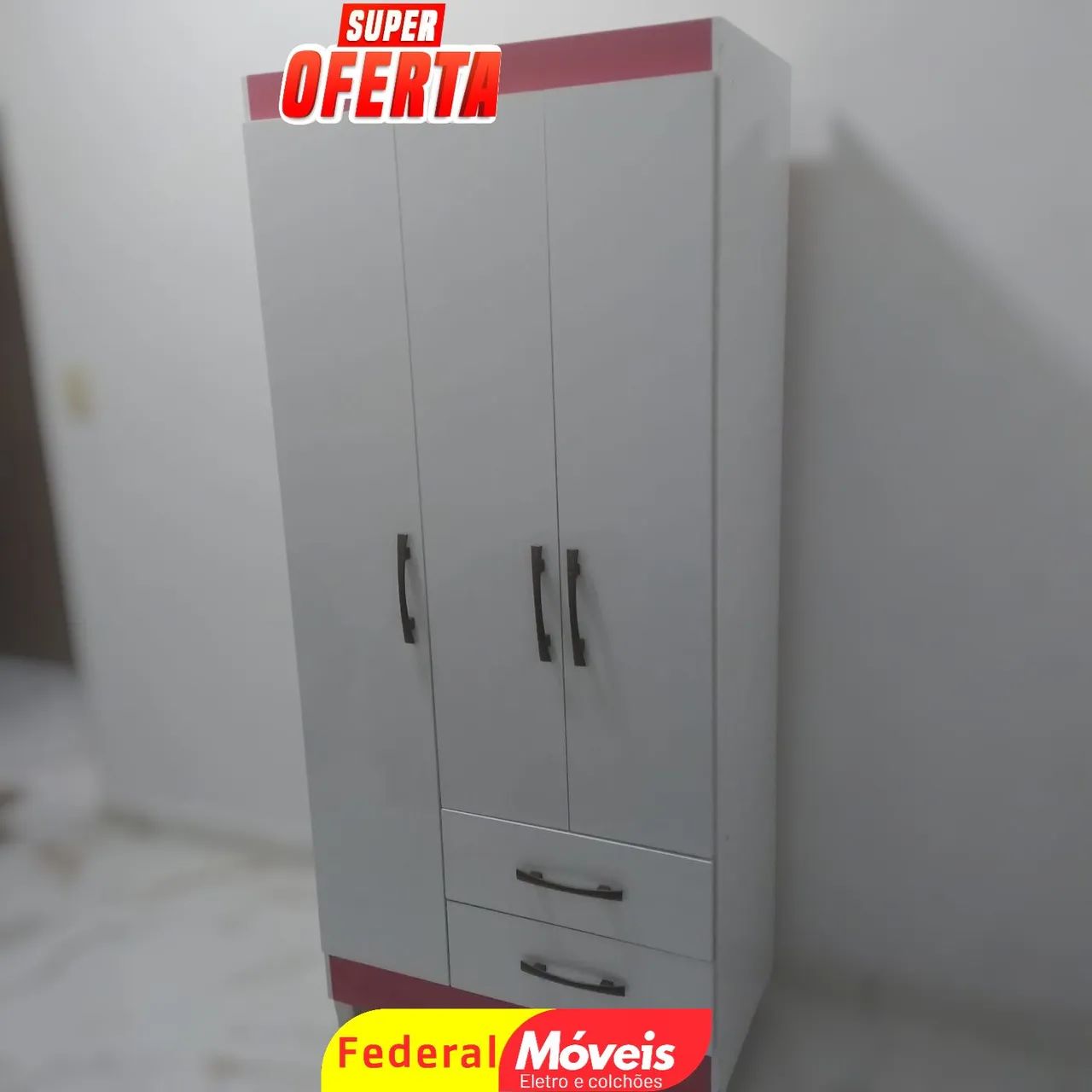 Guarda Roupa 3 Portas e 2 Gavetas Novo - Compacto e Funcional!