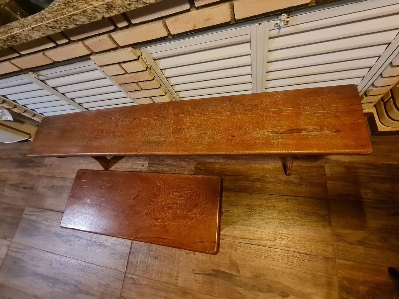 Conjunto de 4 bancos em Madeira Maciça - Foto 5
