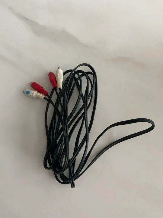 Cabo Auxiliar 2 RCA Macho x 2 RCA Macho P/ Áudio e Som 1,80m