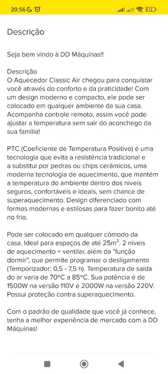 Aquecedor Cadence Classic Air 2 Níveis de Aquecimento - Foto 5