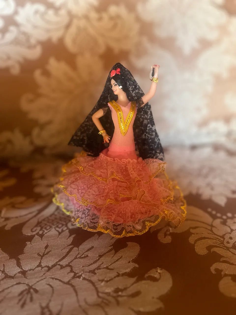 BONECA ESPANHOLA FLAMENCA ORIGINAL ( cor rosa ) 