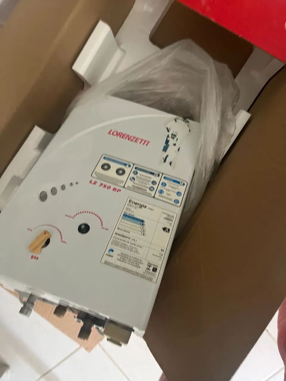 Aquecedor a gás GN Lorenzetti LZ 750BP Vazão 7,5 Litros