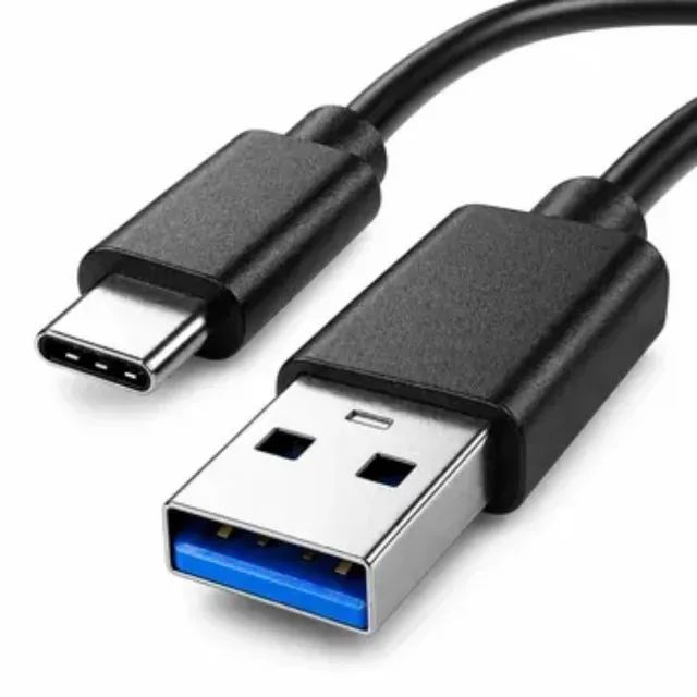 Cabo USB Tipo C 1 Metro Alta Velocidade Android e IOS Preto