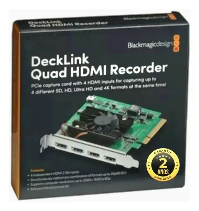 Gravador Hdmi Blackmagic Design Decklink Quad