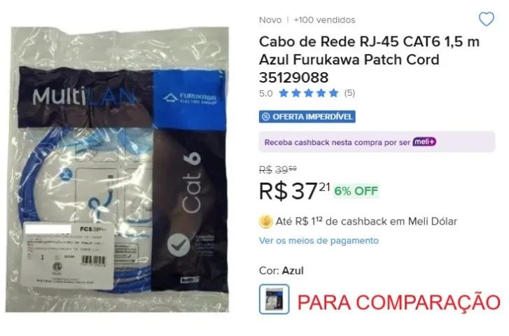 Patch cord Multilan Furukawa Cat6 1.5 Lacrado - Foto 2