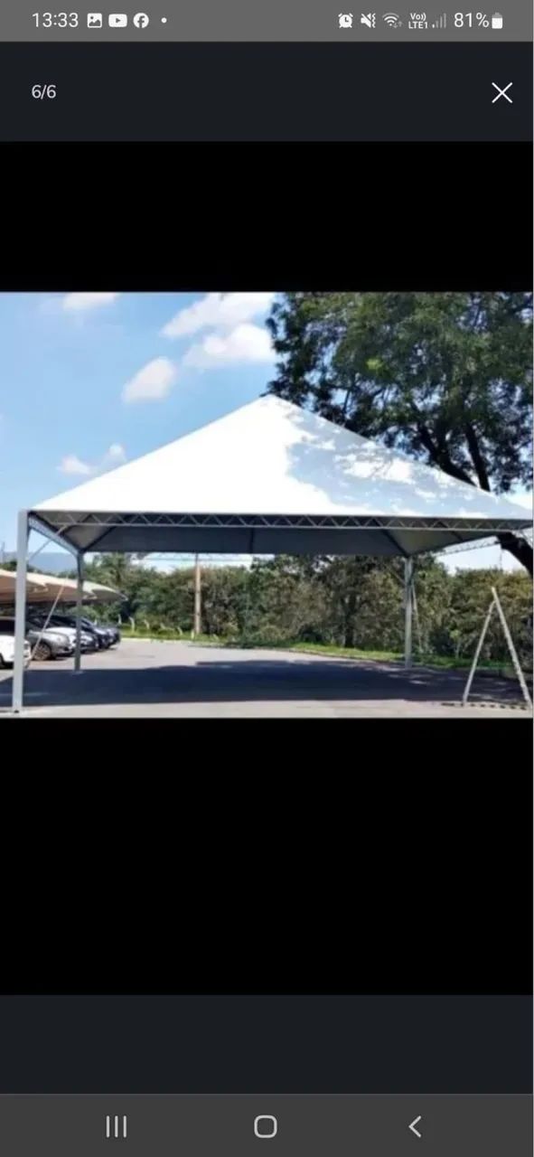 Tenda piramidal com calha 10x10  - Foto 2