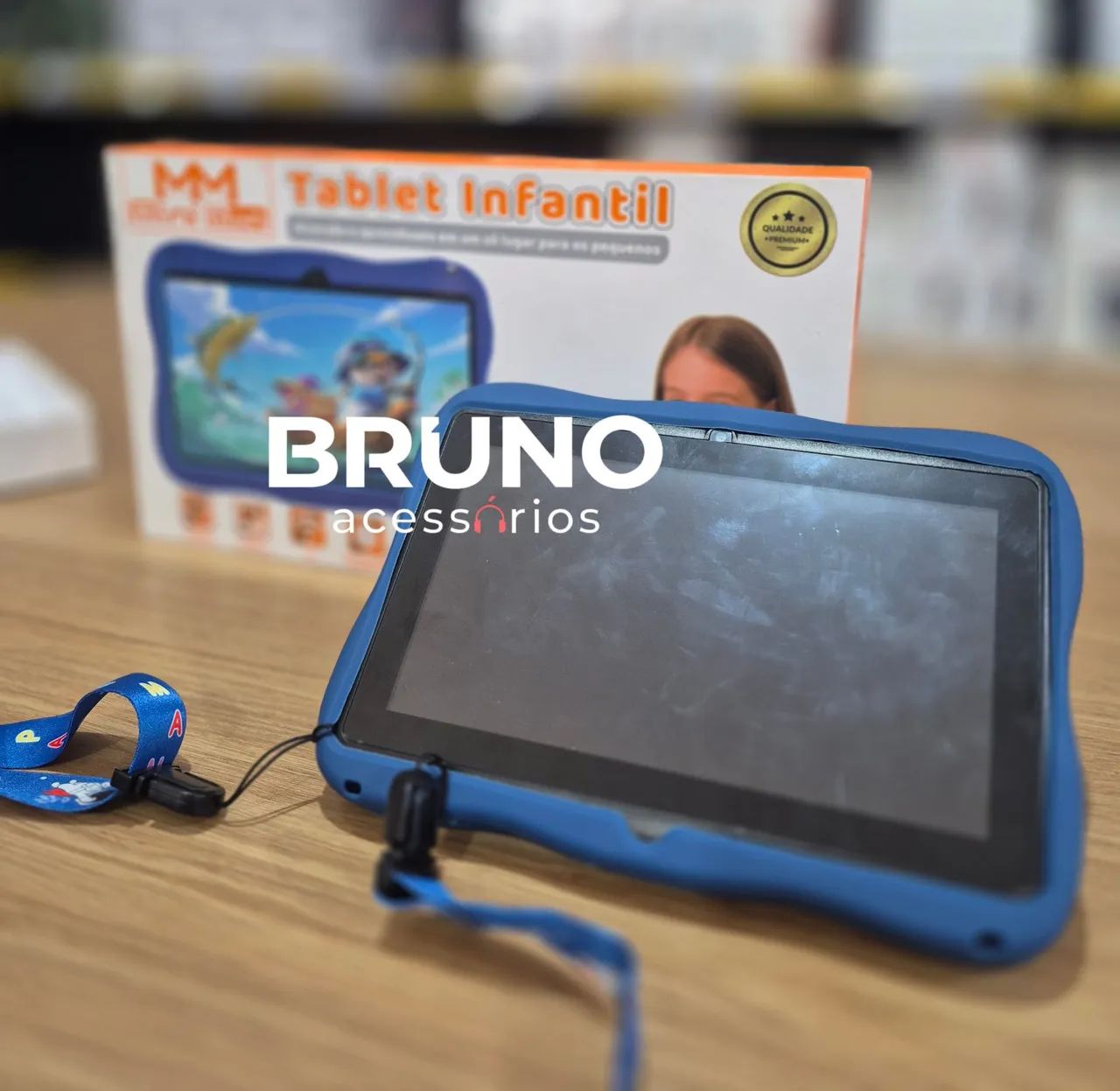 Tablet Infantil Educativo Com Capa Protetora Antimicrobianos e Alça