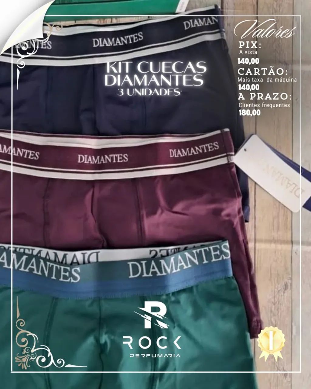 Kit cuecas  da diamantes 