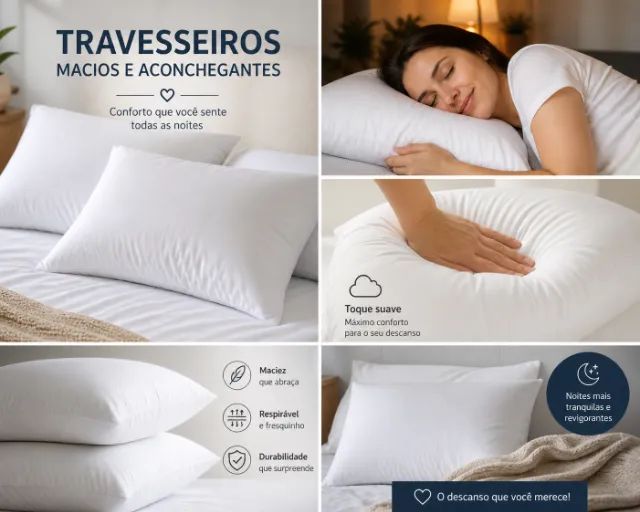 ? Travesseiro Premium Macio - Mais Conforto e Relaxamento para Dormir Melhor