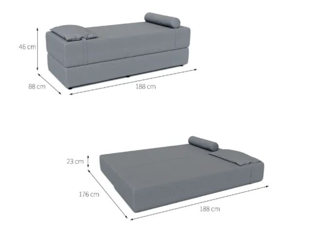 Sofá-Cama Casal 3 Lugares Cecília Linho Cinza - Foto 2