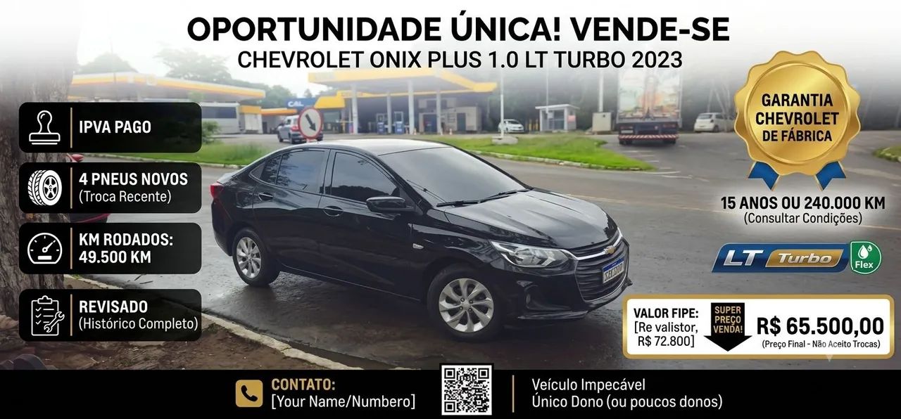 Chevrolet Onix ONIX SEDAN Plus LT 1.0 12V TB Flex Mec. 2023