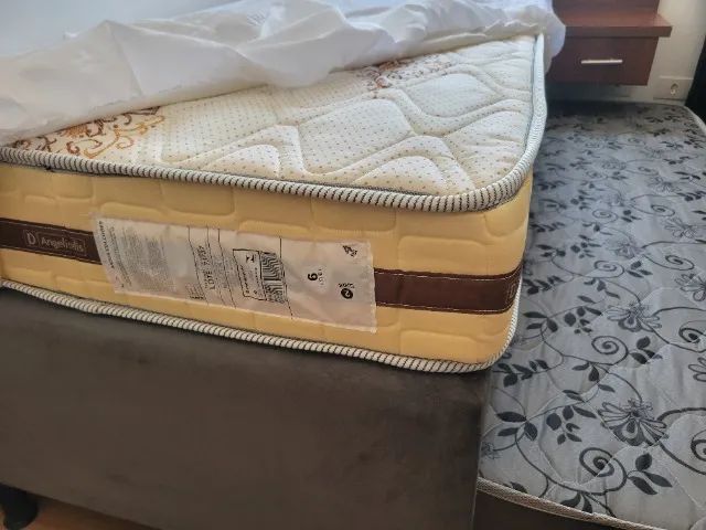 Cama box solteiro conjugada com cama auxiliar e colchão - Foto 5