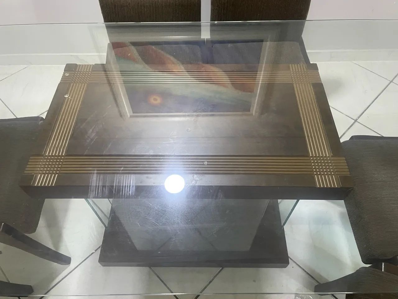 Mesa de jantar 6 cadeiras vidro temperado  - Foto 3