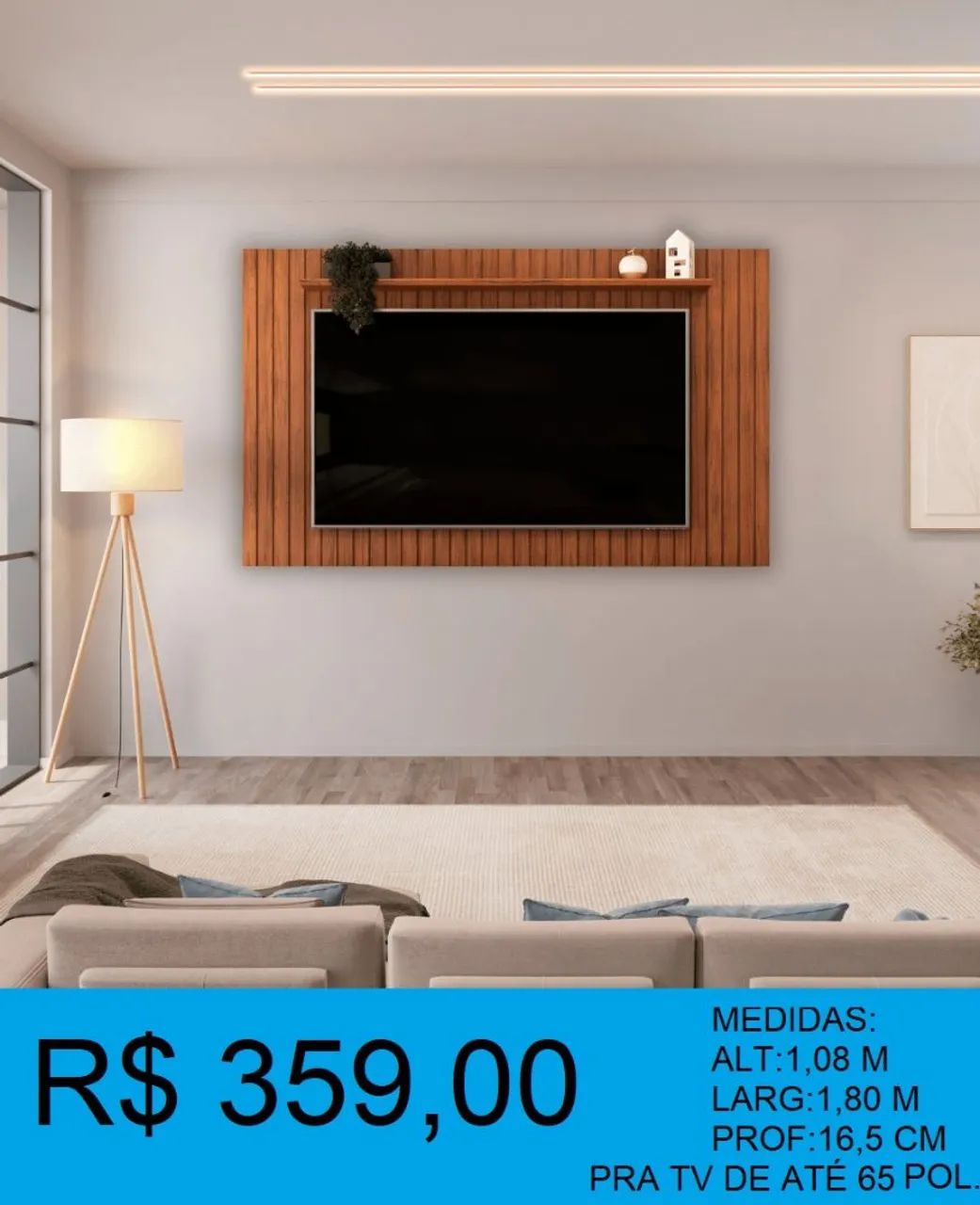 Painel Lume para tv's de até 65 polegadas a pronta entrega 