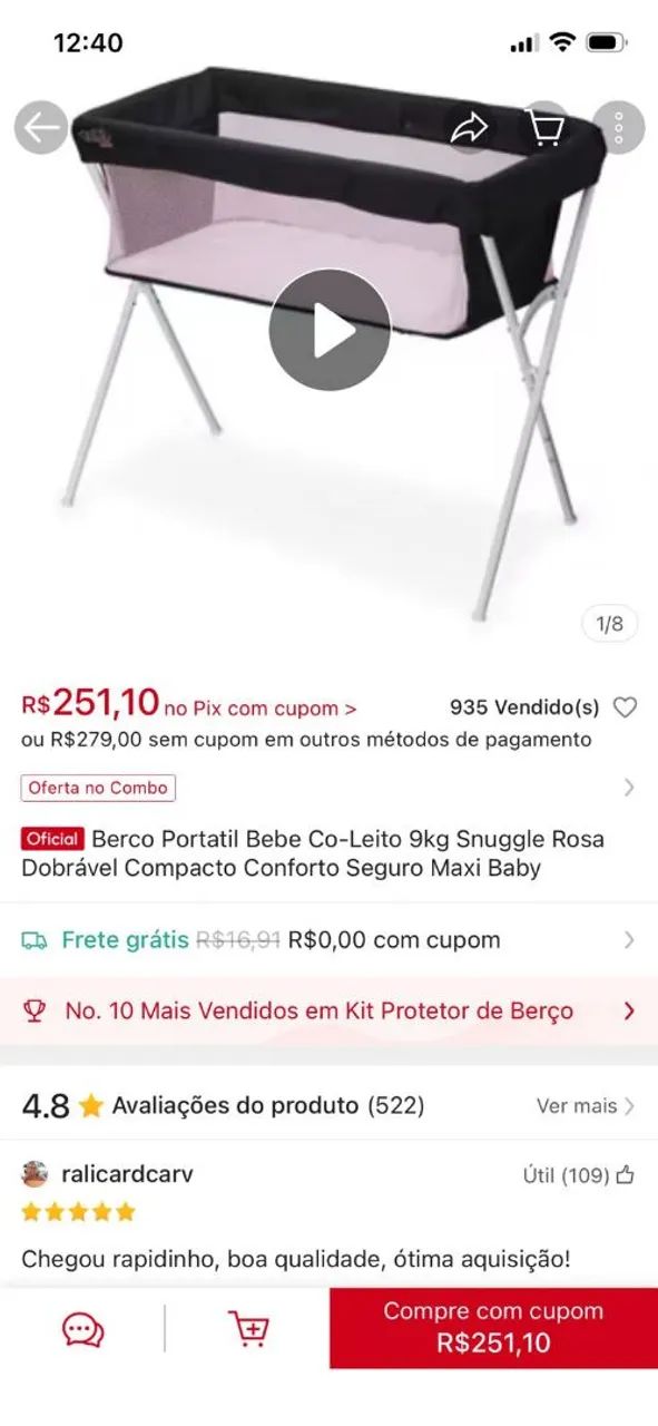 Berço de apoio