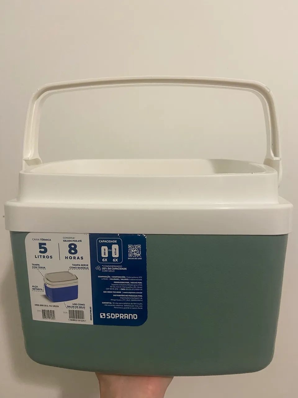 Caixa Térmica Soprano 5L Verde + Gelox ? Nova, Nunca Usada - Área