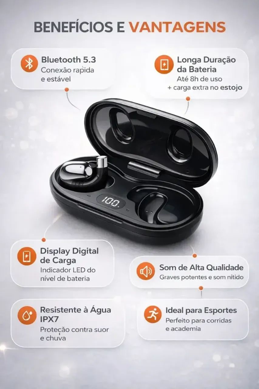 ? FONE BLUETOOTH I97 PRO TWS ESPORTIVO COM DISPLAY DIGITAL - Foto 4