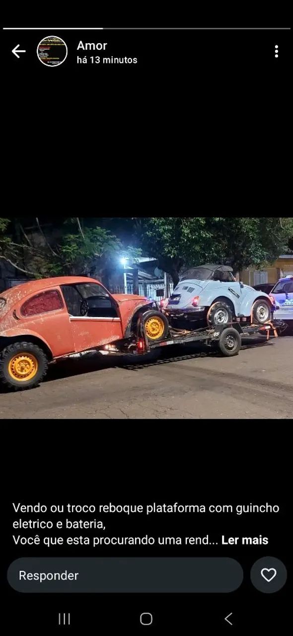 Vendo ou Troco Reboque plataforma por Moto - Foto 2
