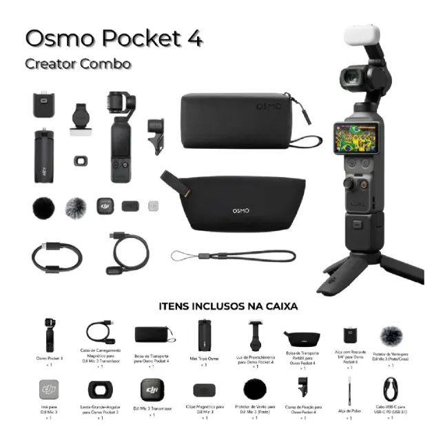 Câmera Dji Osmo Pocket 4 Creator Combo Completo - Foto 4