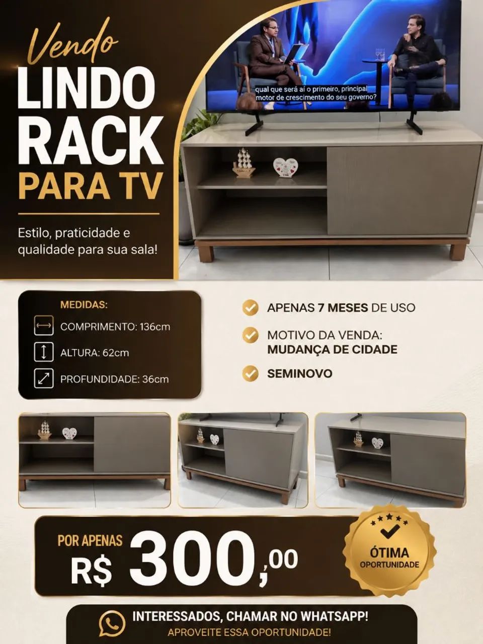 Rack para Tv SEMINOVO