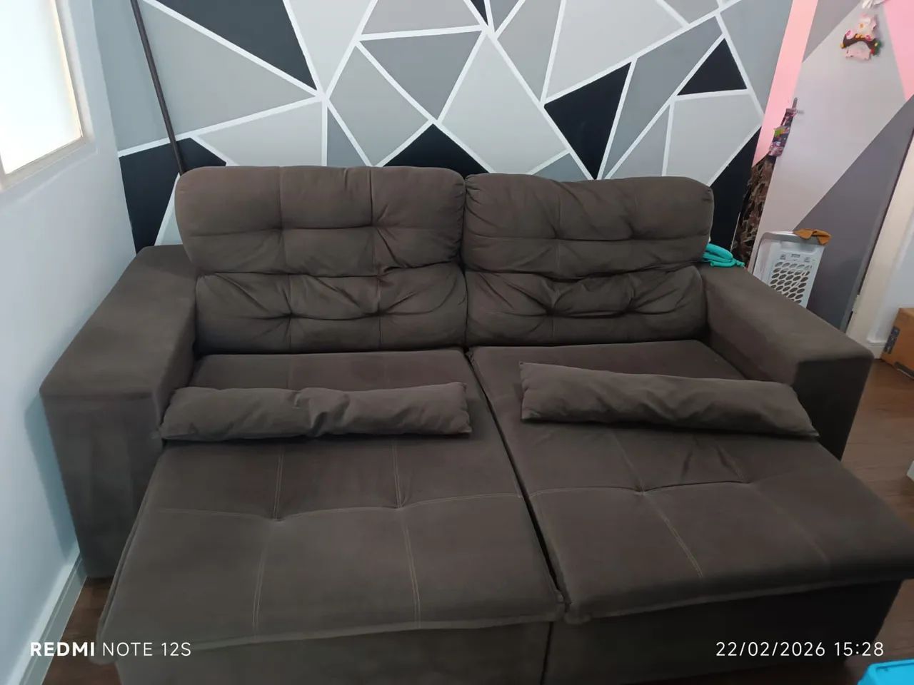 Sofa retrátil marrom  - Foto 3