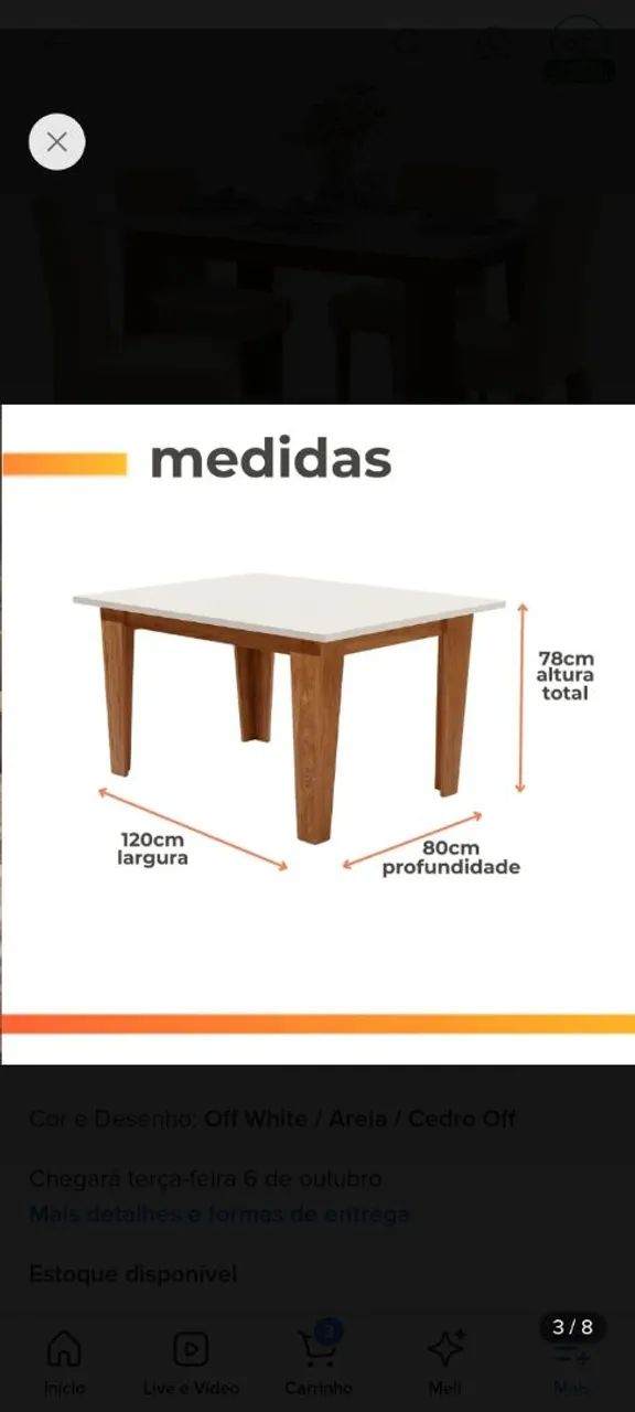 Mesa de cozinha 4 cadeiras  - Foto 3