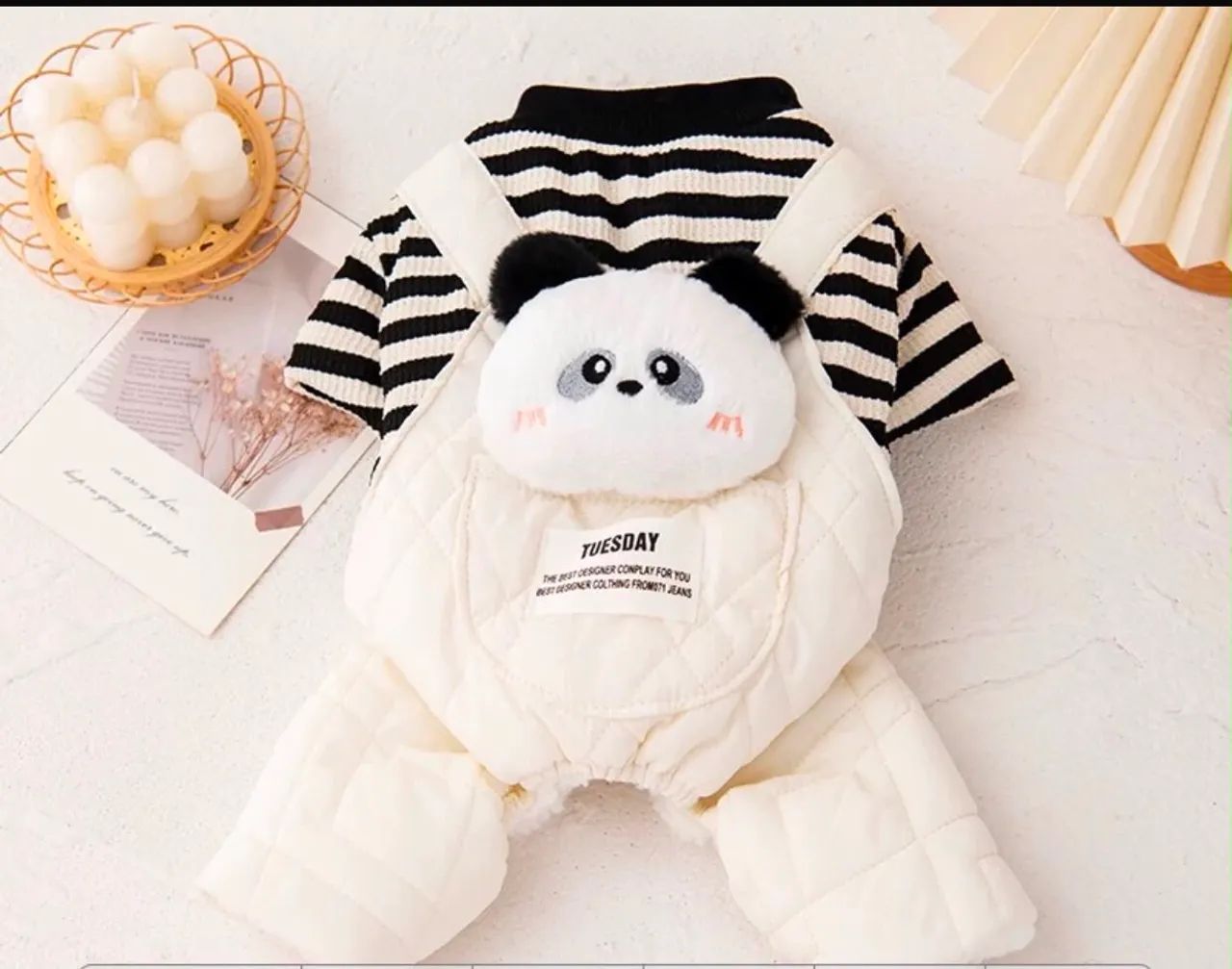 Roupa Para Pet Macacão Acolchoado Com Ursinho