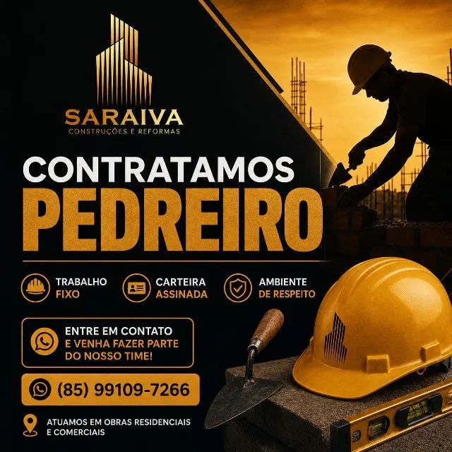 VAGAS PARA PEDREIRO