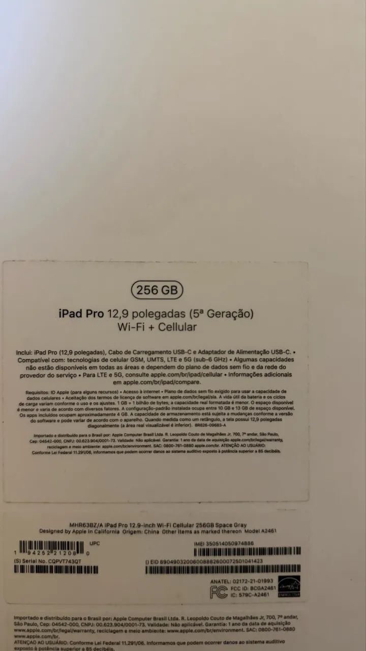 iPad Pro 12,9 polegadas (5ª Geração) Wi-Fi + Cellular + Apple Pincil 2G + CAPA - Foto 5
