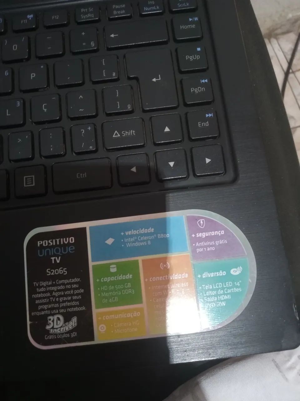 Notebook Positivo Unique TV S2065 - Para Conserto está sem memória ram - Foto 3