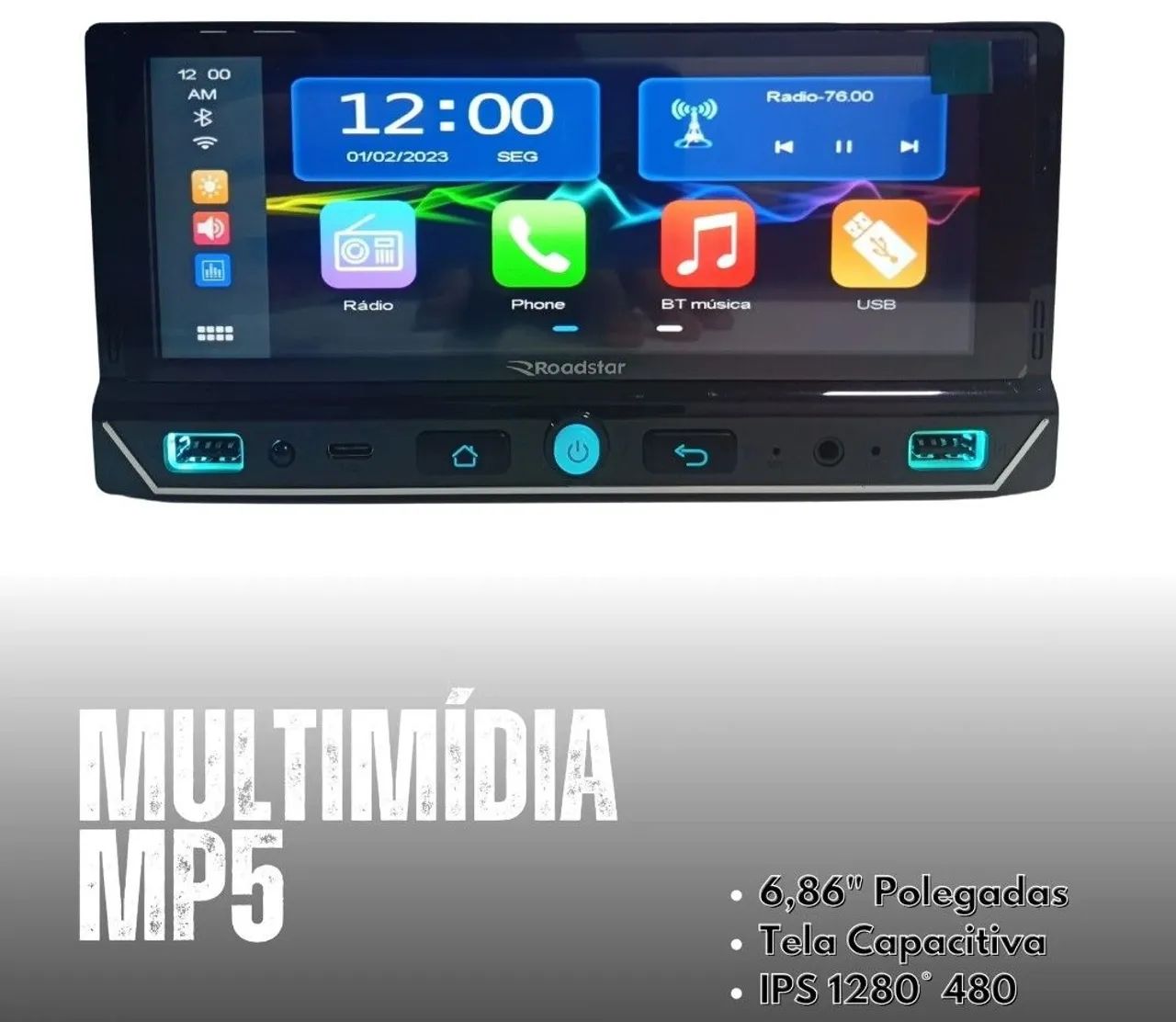Multimídia 1Din 7 polegadas Carplay  - Foto 3