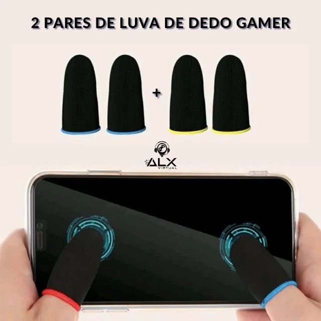 2x Pares de Luva de Dedo Gamer *ENTREGA GRÁTIS*