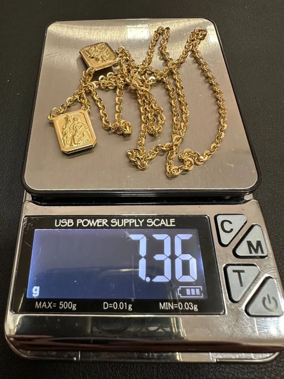 Corrente Escapulário de ouro 7.36g 18k procedência garantia eterna - Foto 2