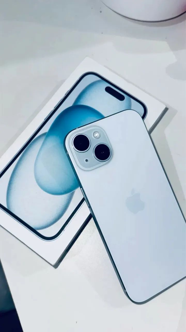 iPhone 15 128GB Azul em Ótimo Estado com Caixa e Carregador - Foto 2